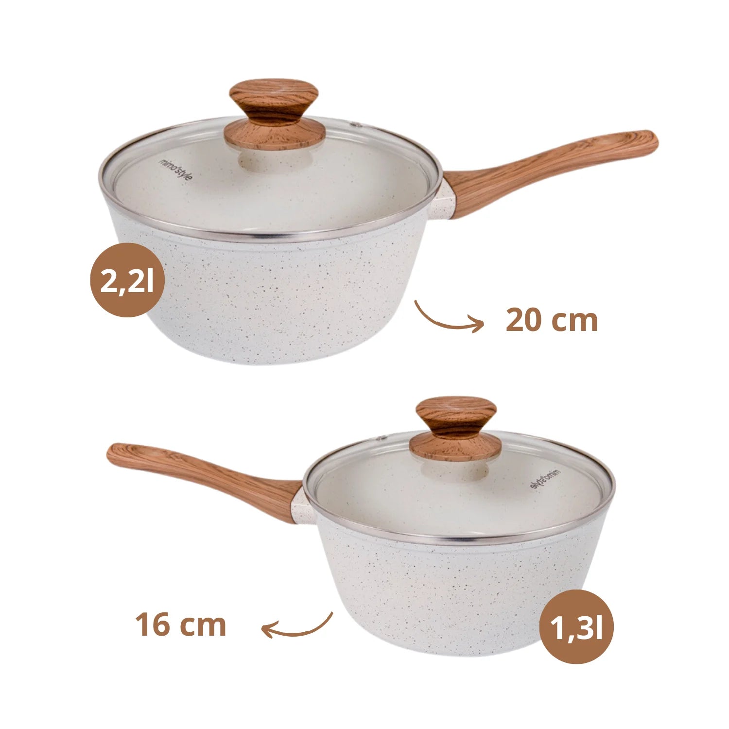 Jogo de Panelas Antiaderente Ceramico Fogao Inducao Kit 11 Pecas Vanilla Cook Marmol