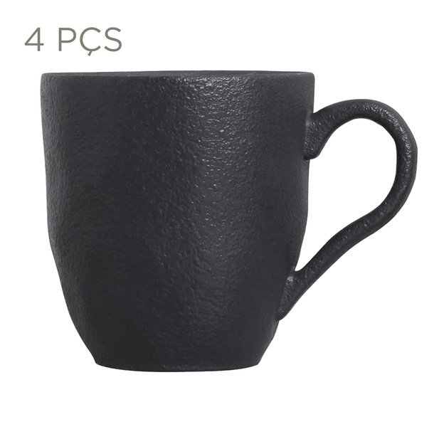 JOGO CANECA 270 ML C/4 PÇS GEO ORGÂNICO